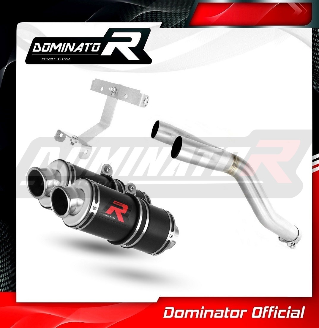DOMINATOR GP1 Black Exhaust Silencer For Yamaha FZ6 Fazer 600 S1 (2004-2010) - Stainless Steel, Includes DB Killer-820927