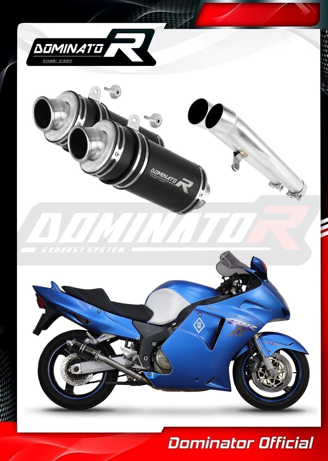 DOMINATOR Sportauspuff Schalldämpfer ST – Für Honda CBR 1100 XX (Bj. 1996–2006), Inkl. DB-Killer