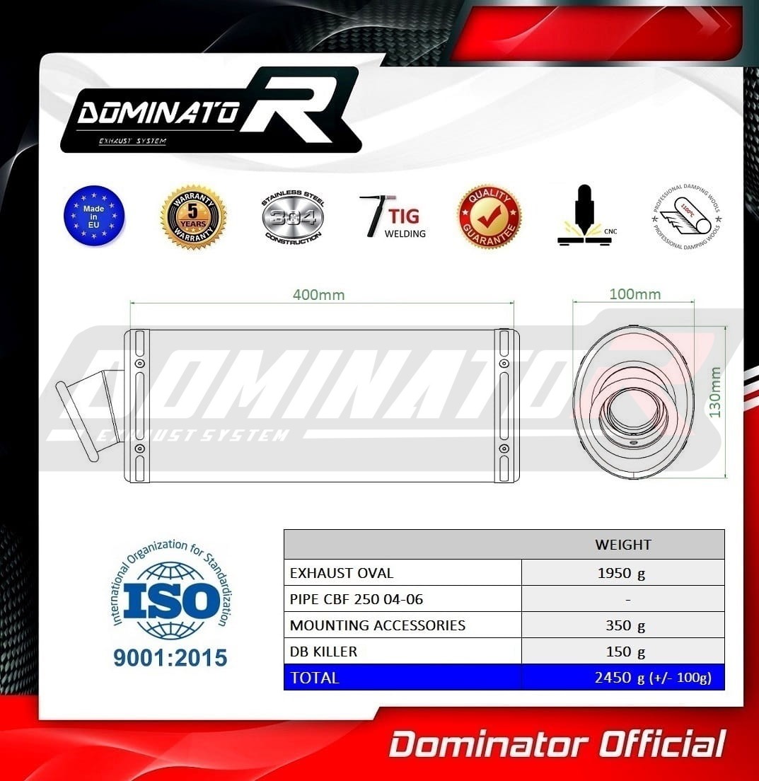 Exhaust Kit Dominator ST Kawasaki Z750 2004 - 2006