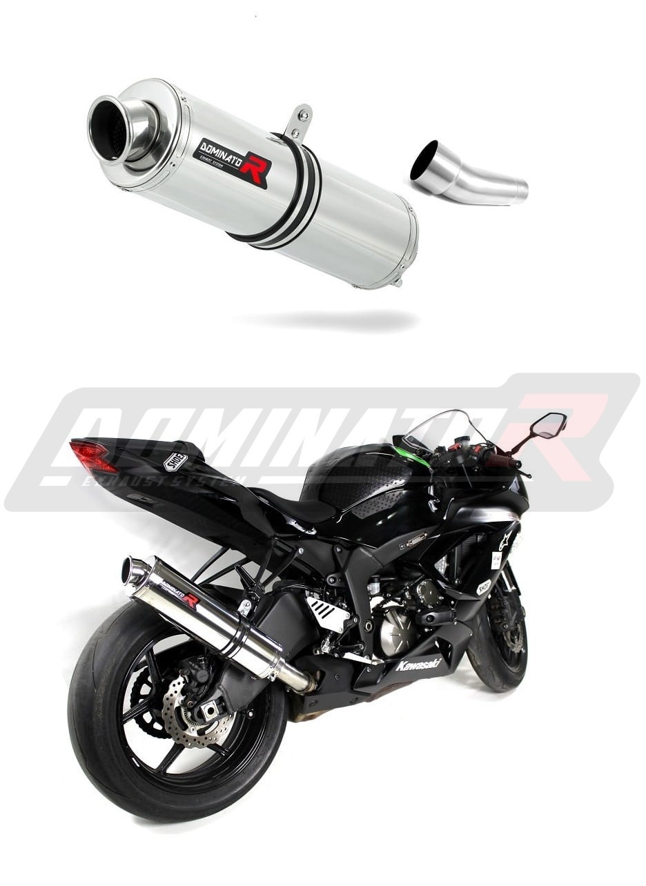 DOMINATOR Terminale Di Scarico Silenziatore Per Kawasaki ZX9R 1994-2002 - Acciaio Inox, Con DB Killer