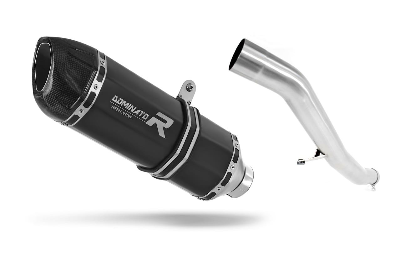 Pot D'échappement Silencieux Sport DOMINATOR HP1 Pour Kawasaki GTR 1400 2007-2009 – Finition Satinée Embout Carbone