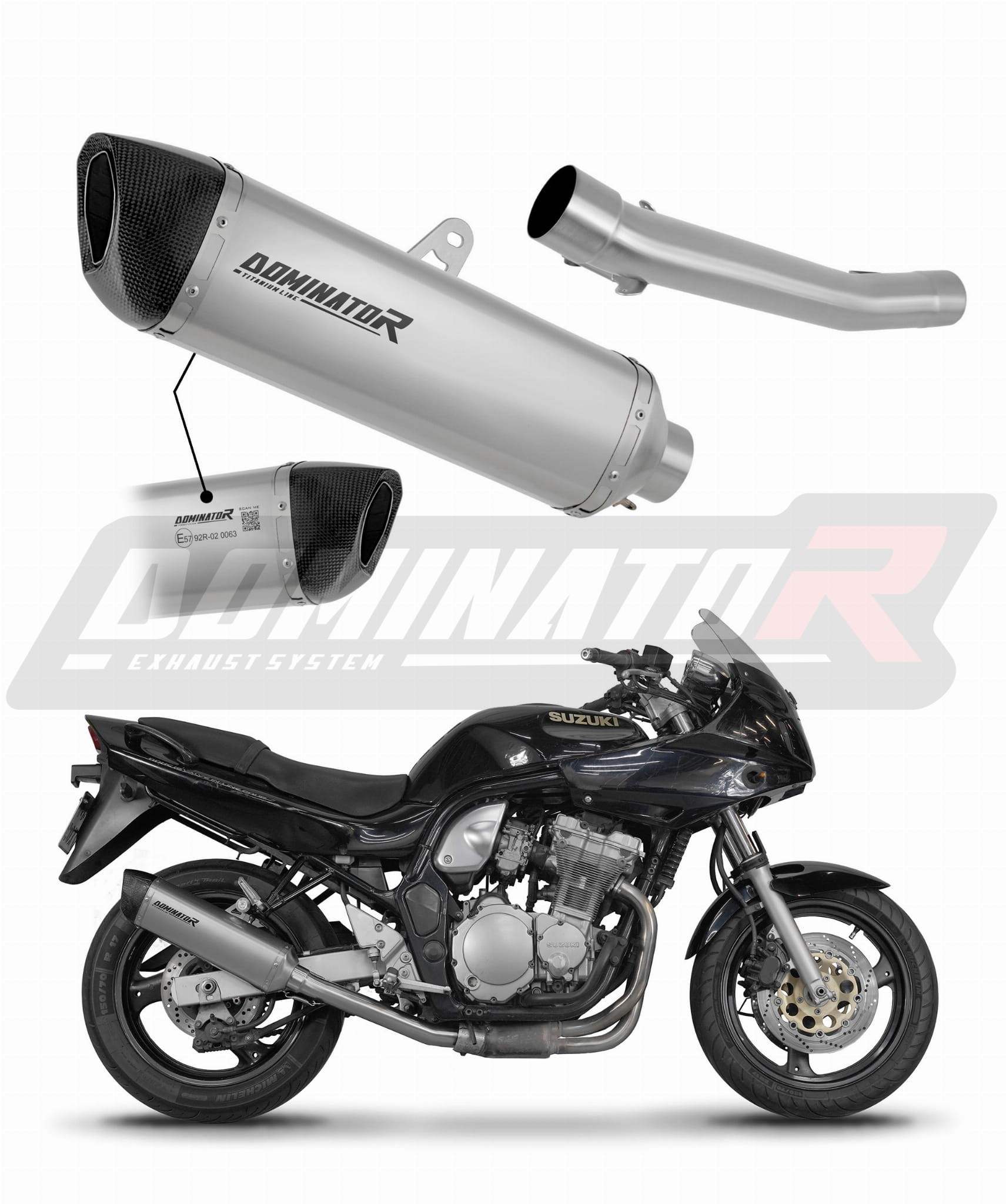 Silencieux D'échappement OV DOMINATOR Pour Suzuki GSF Bandit 1200 (1996-2000) - Argenté, Garantie 5 Ans