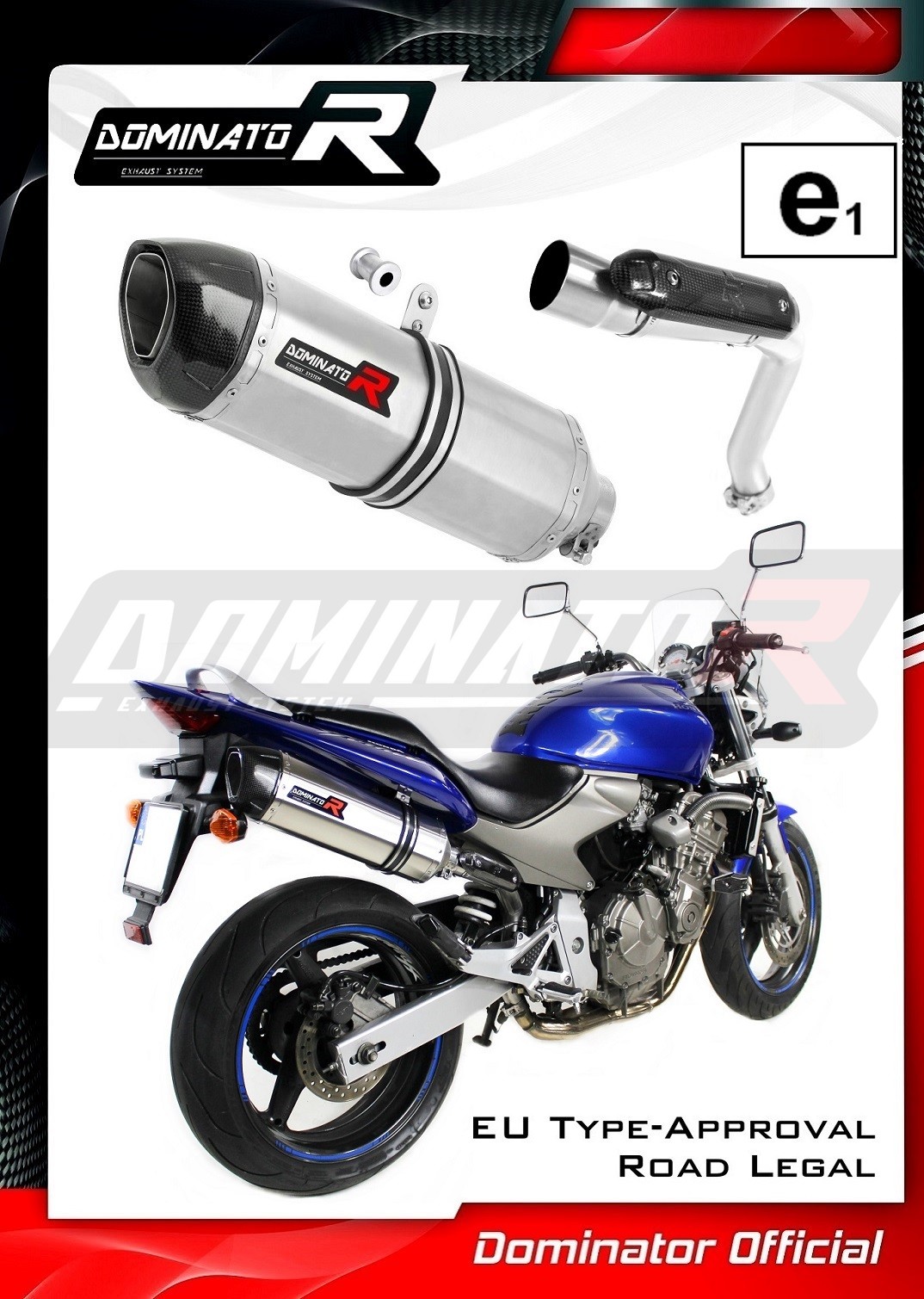 DOMINATOR Schalldämpfer Für Honda CB 600F Hornet 2003-2006 – Sportauspuff, DB-Killer Inklusive