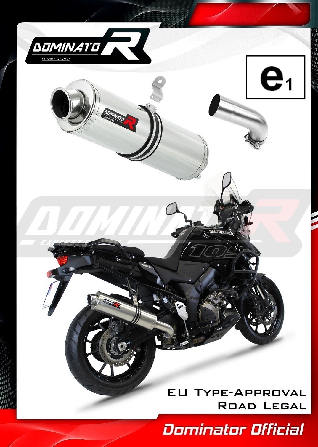 DL 650 V-Strom / XT 2012 - 2016 Terminale di Scarico Silenziatore ST DOMINATOR