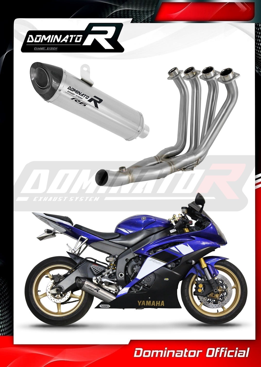 Yamaha YZF R6 2006 - 2016 Full Exhaust System Collector Silencer