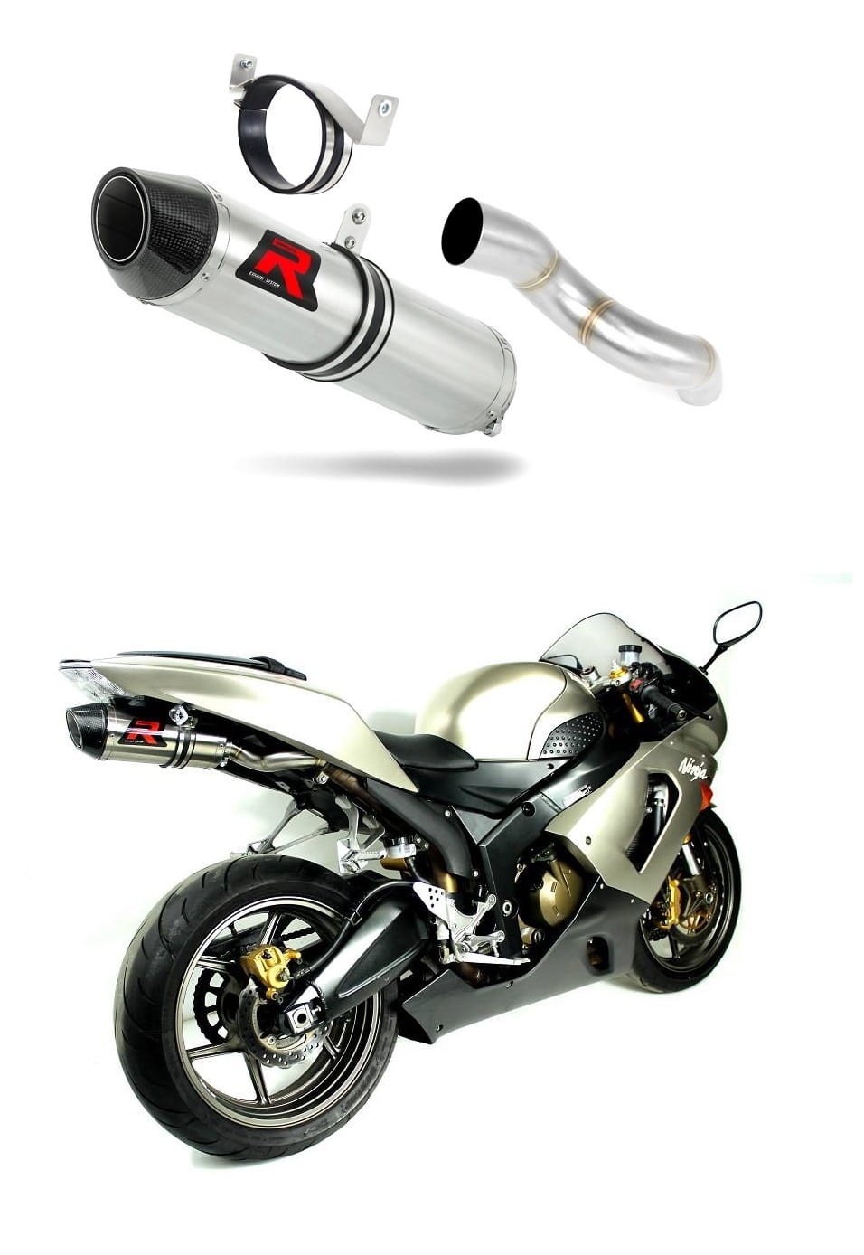 Kawasaki ZX6R 636 2005 - 2006 Exhaust Silencer Muffler HP2 + dB