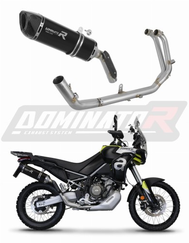 Aprilia Tuareg 660 2021 - 2022 EXHAUST Collector Manifold Full System Muffler Auspuff Sportauspuff Silencer Echappement Silencieux Scarico Scarichi Escape Wydech Tłumik HP6 BLACK Dominator Exhaust System x