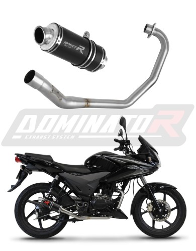 complete exhaust system with muffler DOMINATOR Full System GP1 BLACK fits to Honda CBF 125 2009  2014 6