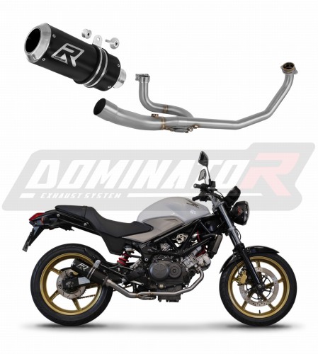 complete exhaust system with muffler DOMINATOR Full System GP BLACK fits to Honda VTR 250 2009  2015 6