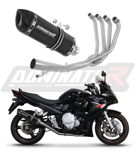 complete exhaust system with muffler DOMINATOR Full System HP1 BLACK fits to Suzuki GSXF 650 2007  2016 7