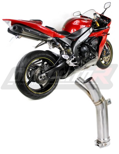DOMINATOR Tubo Decatalizzatore Per YAMAHA YZF R1 1000 RN19 (2007-2008) – Mid Pipe Inox Aisi 304, No-Kat