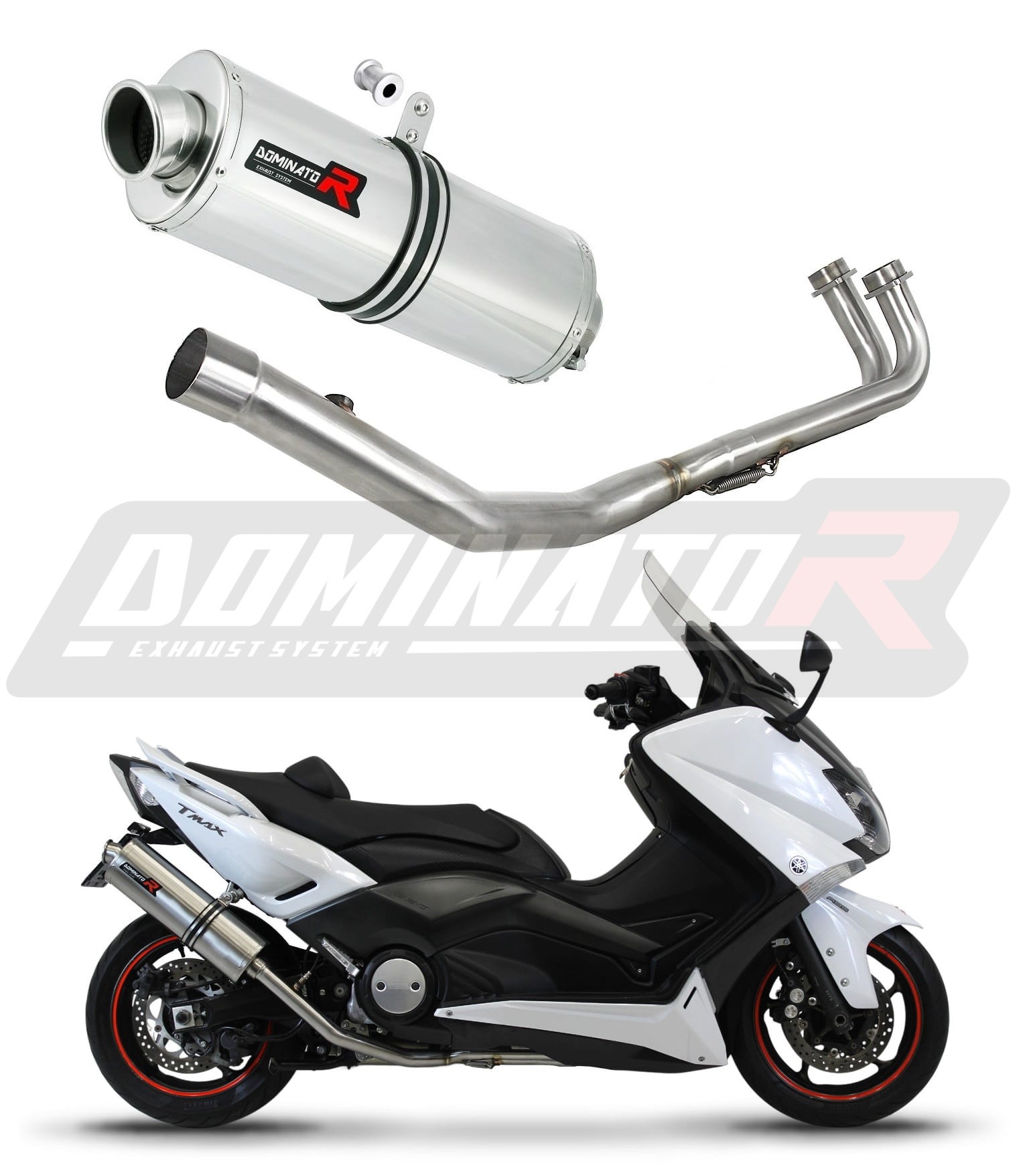 Yamaha T-MAX 500 2008 - 2011 Full Exhaust System Collector Silencer HP1 Db Killer Medium - View #5
