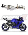 YZF R1M 1000 Exhaust Cat Eliminator Catalyst Catalytic Converter Linkpipe Decat Downpipe EX 2015 - 2017 DOMINATOR  x
