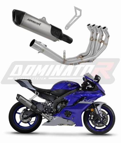 Yamaha YZF R6 2017 - 2023 Exhaust Muffler Manifold Collector Auspuff Sportauspuff Silencer Echappement Silencieux Scarico Marmitta Scarichi Escape Wydech Tłumik Kolektor HP6 Titanium DOMINATOR Full Exhaust System x