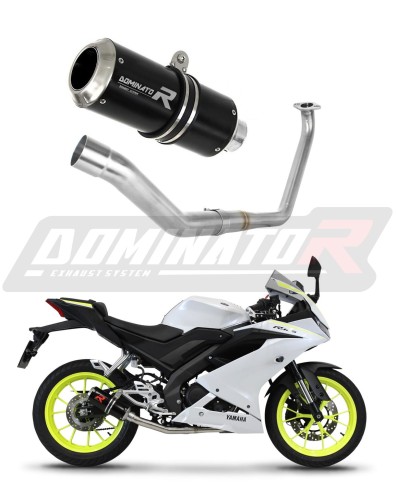 complete exhaust system with muffler DOMINATOR Full System GP BLACK fits to Yamaha YZF R125 2019  2020 6