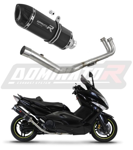 Yamaha T-MAX 500 Full  Exhaust System  Muffler Auspuff Sportauspuff Silencer Echappement Silencieux Scarico Scarichi Escape Collector Manifold Wydech Tłumik HP1 BLACK DOMINATOR x