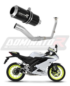 Yamaha YZF R125 2021 - 2024 Full Exhaust System Collector Silencer GP BLACK + dB killer medium