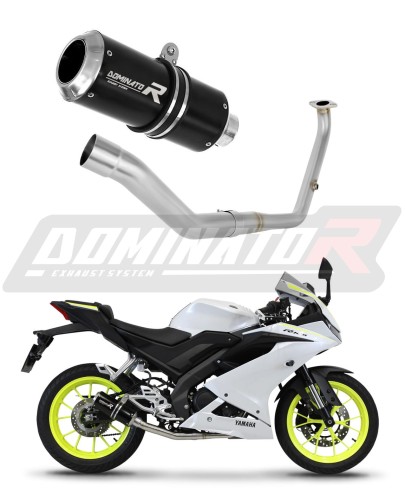 Yamaha YZF R125 2021 - 2022 EXHAUST Collector Manifold Full System Muffler Auspuff Sportauspuff Silencer Echappement Silencieux Scarico Scarichi Escape Wydech Tłumik GP BLACK Dominator Exhaust System x