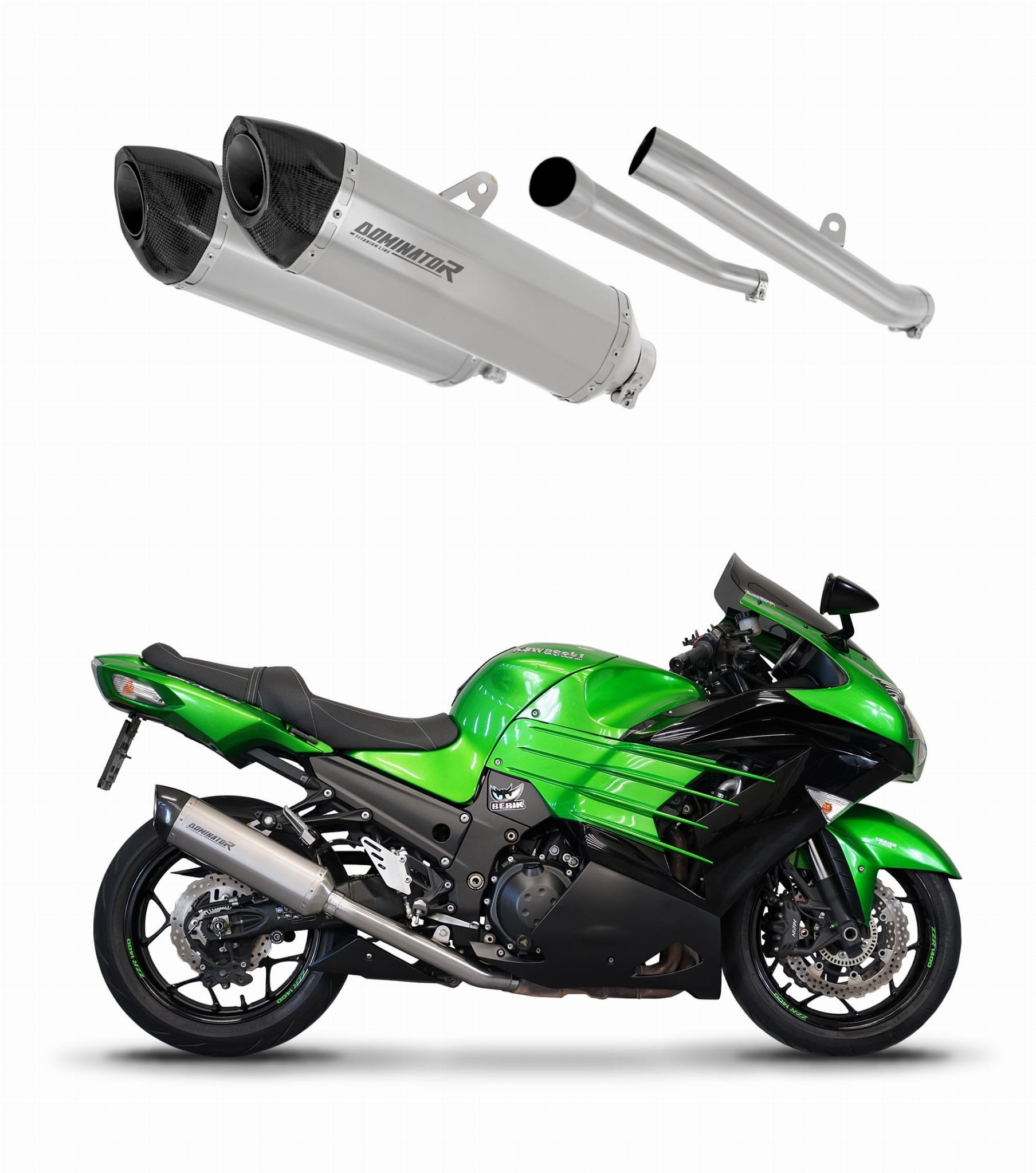 KAWASAKI ZZR 1400 2012 - 2023 Exhaust Silencer Muffler Titanium