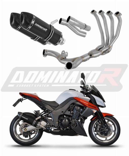 complete exhaust system with muffler DOMINATOR Full System HP1 BLACK fits to Kawasaki Z1000 2010  2013 7