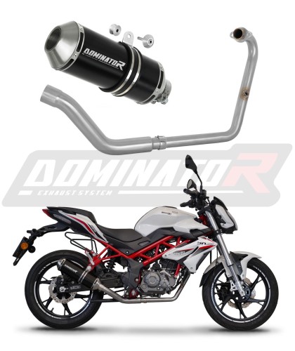 complete exhaust system with muffler DOMINATOR Full System OV G2 BLACK fits to Benelli BN 125 2018  2023 6