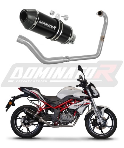 complete exhaust system with muffler DOMINATOR Full System HP3 BLACK fits to Benelli BN 125 2018  2023 6