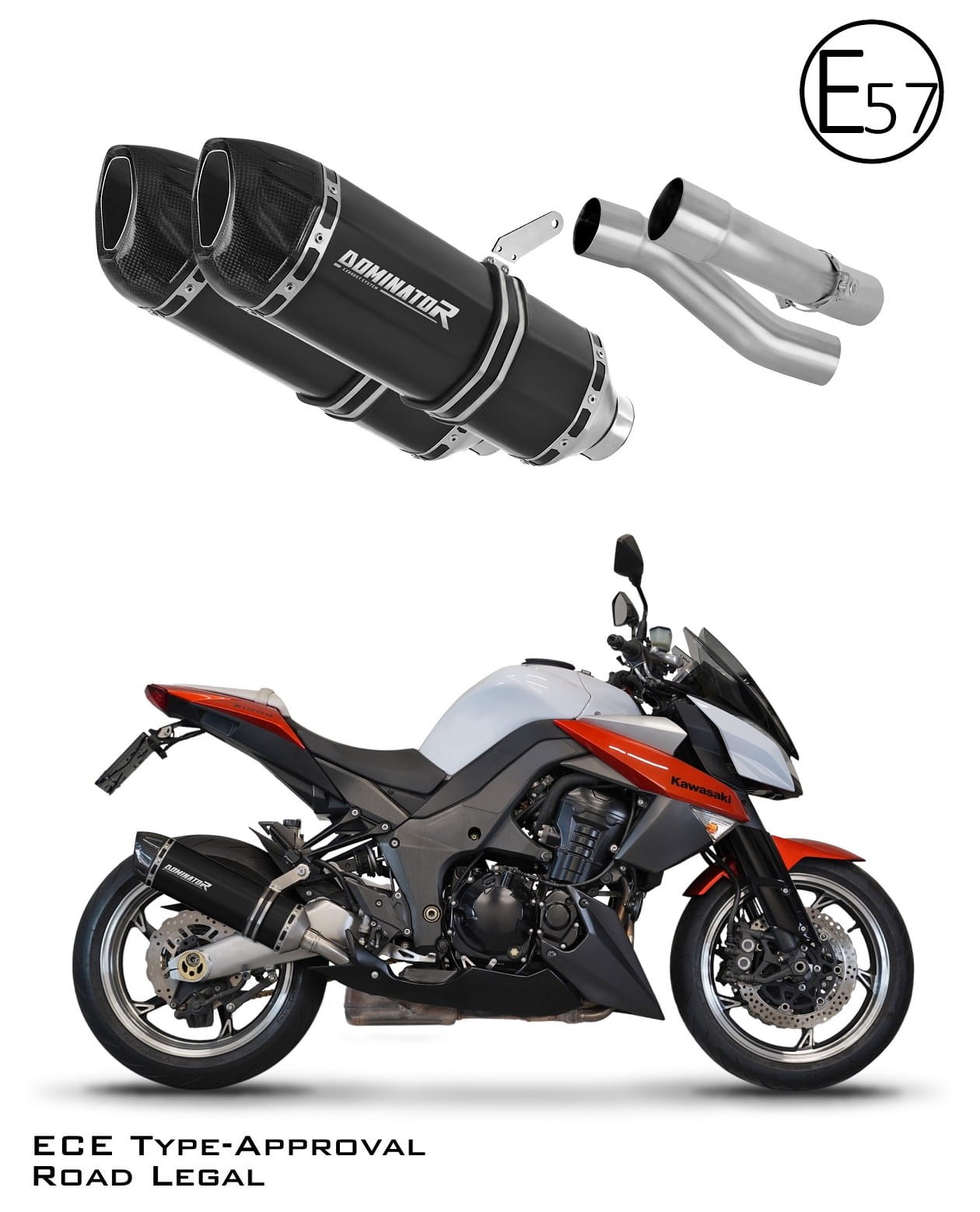 オーダー専用ページ Kawasaki Z1000 2010 - 2013 EU Approved Exhaust Silencer HP1 BLACK