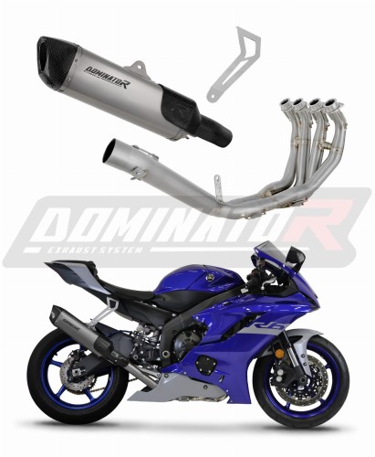 Yamaha YZF R6 2017 - 2023 Exhaust Muffler Manifold Collector Auspuff Sportauspuff Silencer Echappement Silencieux Scarico Marmitta Scarichi Escape Wydech Tłumik Kolektor HP6 Titanium DOMINATOR Full Titanium Exhaust System x