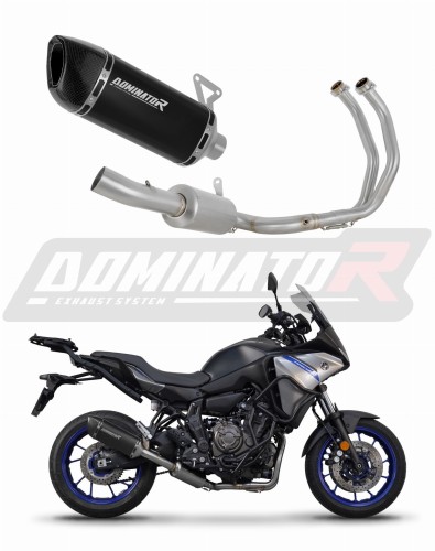 complete exhaust system with muffler DOMINATOR Full System HP6 BLACK fits to Yamaha Tracer 7 / GT 2020  2024