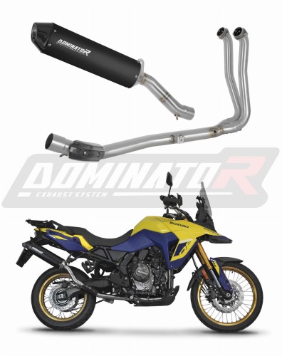 Suzuki V-Strom 800 / DE 2023 - 2024  EXHAUST Collector Manifold Full System Muffler Auspuff Sportauspuff Silencer Echappement Silencieux Scarico Scarichi Escape Wydech Tłumik MX2  BLACK Dominator Exhaust System x