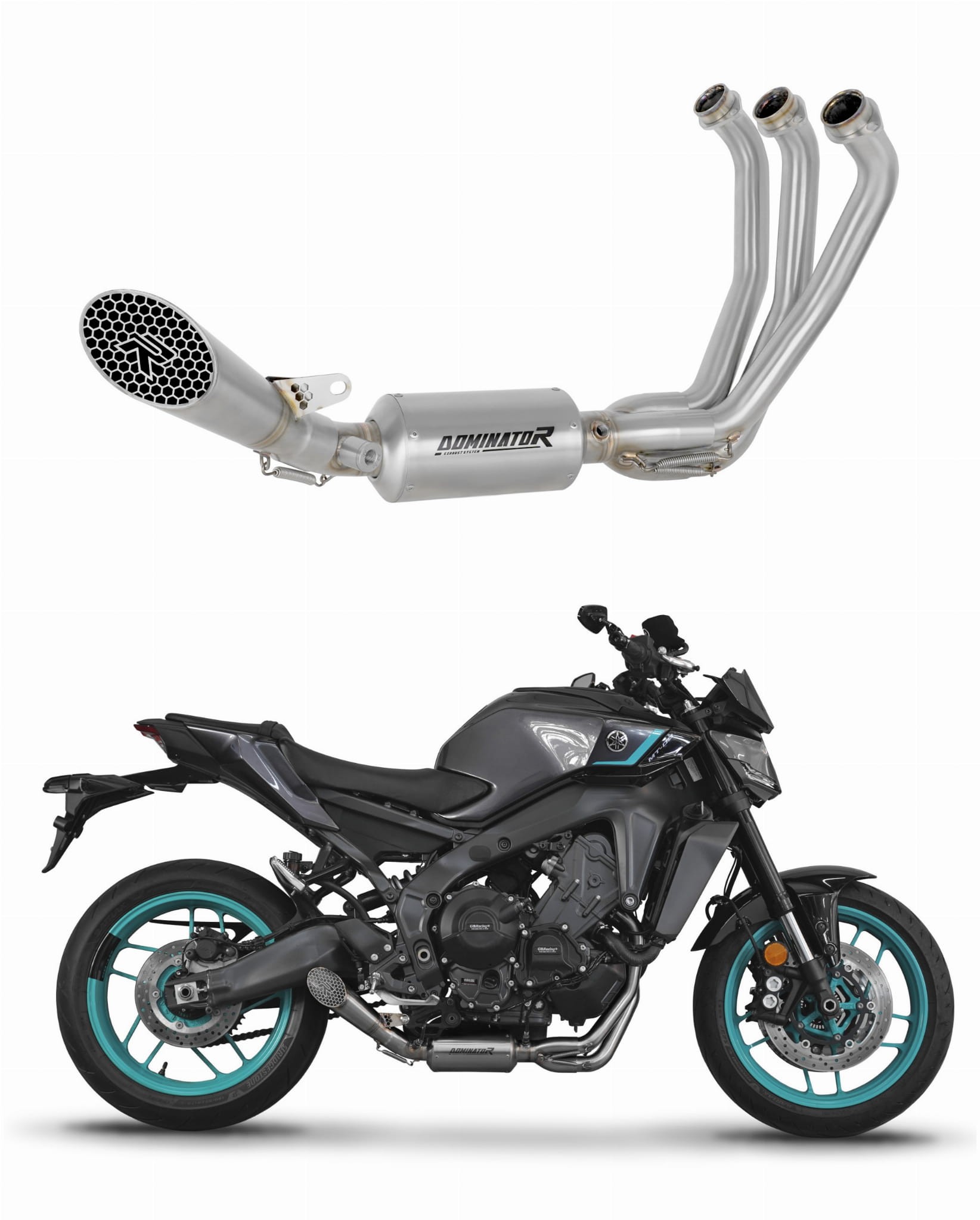 パーツ Yamaha MT-09 2024Full ExhaustSilencerGP3 Yamaha MT-09 2024 Full Exhaust System Collector Silencer GP3
