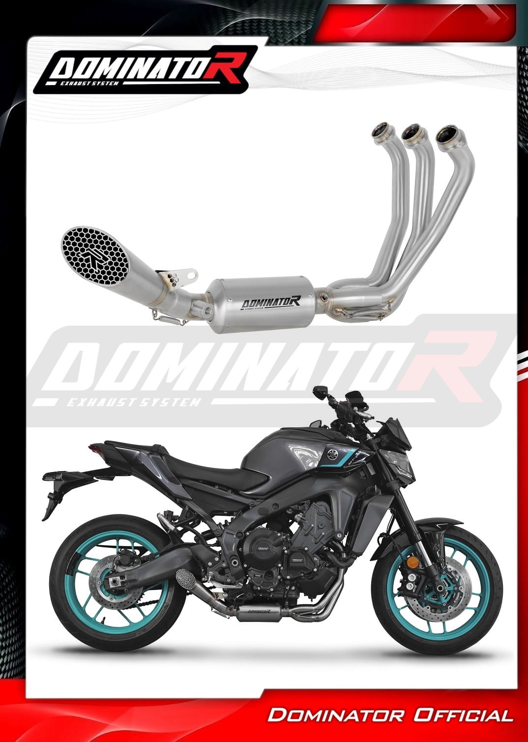 パーツ Yamaha MT-09 2024Full ExhaustSilencerGP3 Yamaha MT-09 2024 Full Exhaust System Collector Silencer GP3
