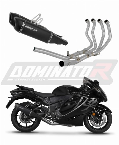 Suzuki GSX 1300 R Hayabusa 2021 - 2024 EXHAUST Collector Manifold Full System Muffler Auspuff Sportauspuff Silencer Echappement Silencieux Scarico Scarichi Escape Wydech Tłumik HP6 BLACK Dominator Exhaust System x