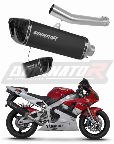 exhaust muffler DOMINATOR homologated road legal HP6 BLACK fits to Yamaha YZF R1 1000 RN04 2000  2001