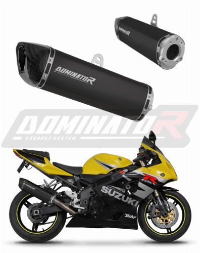 Suzuki GSXR 600 K1 K5 2001 2005 Motorcycle Muffler Auspuff Sportauspuff Silencer Echappement Silencieux Scarico Scarichi Escape Wydech Tłumik HP6 Black Dominator Exhaust System x