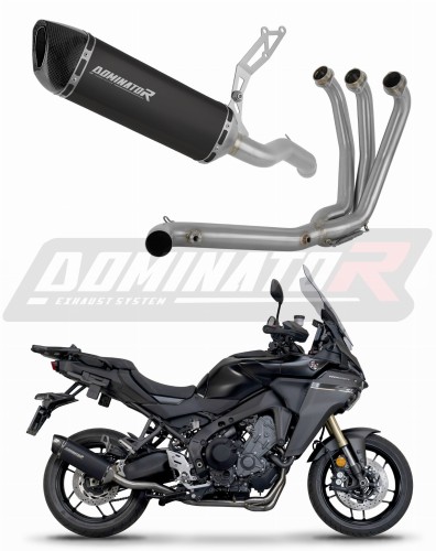 kompletny układ wydechowy z tłumikiem DOMINATOR Full System HP6 CZARNY pasujący do motocykla Yamaha Tracer 9 / GT 2025 - 2026