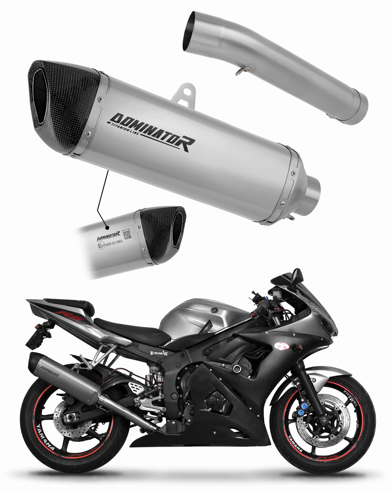 Yamaha YZF R6 2003 - 2005 EU Approved Exhaust Silencer Muffler