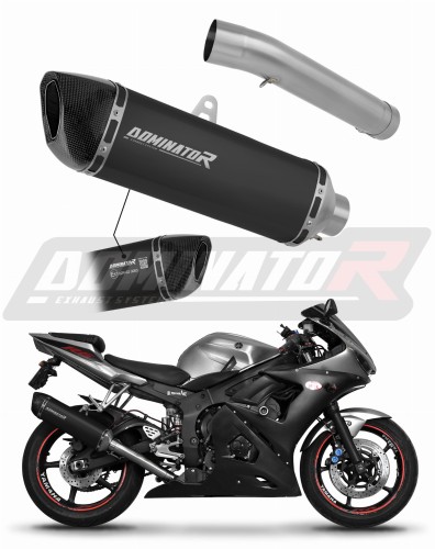 exhaust muffler DOMINATOR homologated road legal HP6 BLACK fits to Yamaha YZF R6 2003  2007 5