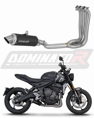 Triumph Trident 660 2021 2024 Full System Motorcycle Muffler Auspuff Sportauspuff Silencer Echappement Silencieux Scarico Scarichi Escape Wydech Tłumik GPF Black Dominator Exhaust System x