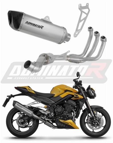 Triumph Street Triple 765 S R RS 2023 2024 Full System Motorcycle Muffler Auspuff Sportauspuff Silencer Echappement Silencieux Scarico Scarichi Escape Wydech Tłumik Tytanowy HP6 Titanium Titane Titan Dominator Exhaust System x