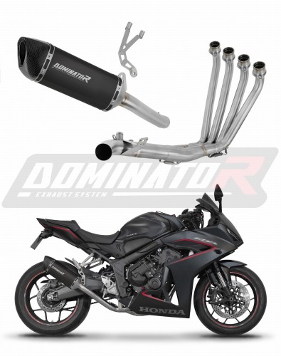 Honda CB 650 R / E-Clutch 2024 - 2025 Collector Manifold Full Exhaust System Muffler Auspuff Sportauspuff Silencer Echappement Silencieux Scarico Scarichi Escape Wydech Tłumik HP6 BLACK Dominator Exhaust System