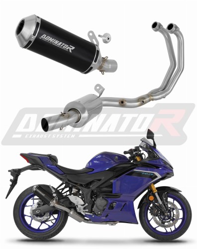 kompletny układ wydechowy z tłumikiem DOMINATOR Full System OV G2 CZARNY pasujący do motocykla Yamaha YZF-R3 2025 - 2026