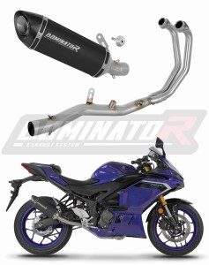 Yamaha YZF-R3 2025 - 2026 Full Exhaust System Collector Silencer HP8 BLACK + dB killer