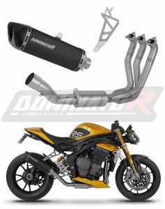 Triumph Speed Triple 1200 RS / RR 2021 - 2024 Full Exhaust System Collector Silencer HP6 BLACK + dB killer