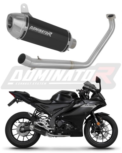 complete exhaust system with muffler DOMINATOR Full System S3 BLACK fits to Yamaha YZF R125 2019  2020