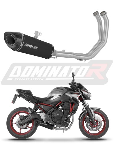 kompletny układ wydechowy z tłumikiem DOMINATOR Full System HP8 CZARNY pasujący do motocykla Kawasaki Z650 2023 - 2026