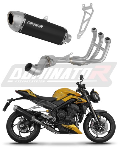 Triumph Street Triple 765 S R RS 2023 2024 Full System Motorcycle Muffler Auspuff Sportauspuff Silencer Echappement Silencieux Scarico Scarichi Escape Wydech Tłumik S6 Black Noir Negro Nero Dominator Exhaust System x