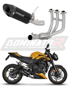 Triumph Street Triple 765 RS 2024 - 2025 Full Exhaust System Collector Silencer HP8 BLACK + dB killer