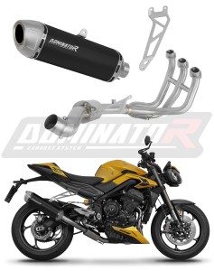 Triumph Street Triple 765 RS 2024 - 2025 Full Exhaust System Collector Silencer S6 BLACK + dB killer