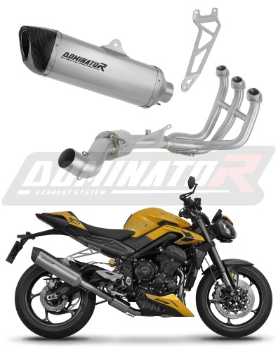 Triumph Street Triple 765 RS 2024 2025 Full System Motorcycle Muffler Auspuff Sportauspuff Silencer Echappement Silencieux Scarico Scarichi Escape Wydech Tłumik Tytanowy HP6 Titanium Titan Titane Dominator Exhaust System x